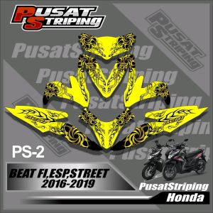 PS-2 Decal Semi Full Body Beat FiESPStreet 2016-2019 Desain Tatto Sticker Striping Beat Fi 2017