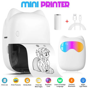 Mini Portabl Printer Inkless Sticker Maker Free Cut Small Pocket Printer Portable Thermal Printer for Photo Journal Notes Memo