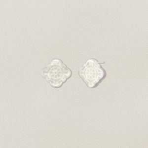 BLOSSOM White Jade Earrings