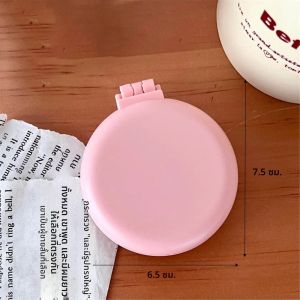 2/6 ชิ้น Macaron ถุงลมนิรภัยหวีสีทึบแบบพกพากระจกหวีนวดสําหรับสาว Candy สีผมหวีพับ