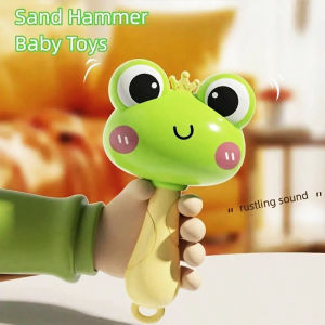 Cartoon Rattle Newborn Sensory Grasp Toy Chew-Safe Early Ed Handbell for Xmas & Bday Gifts