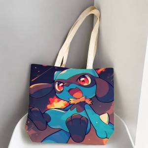 Bandai | Pokemon Darkrai Storage Bags Tote Bag Travel Summer Beach Shoulder Bag Reusable Grocery Shopping Bag Anime Artwork