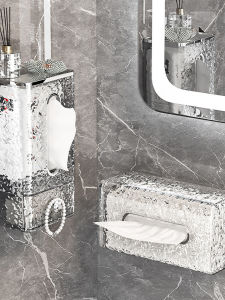 ช่องเก็บกระดาษชำระติดผนังในห้องน้ำแบบไม่ต้องเจาะ กล่องเก็บผ้าเช็ดหน้า กล่องเก็บกระดาษที่หรูหราและใหม่ล่าสุด 2025 Comfort Zones YMJ04073