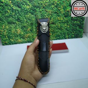 Sarung kulit once pipa padutan warna hitam UK 14cm C108
