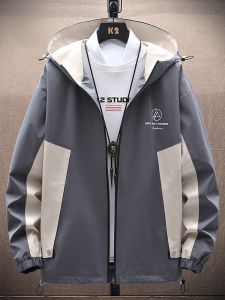 ROMON | Romon Mens Short Jacket Spring Autumn Fashion Brand Casual Outdoor Windproof Coat Youth Polyester Fiber Standard Fit Fashion Urban Style