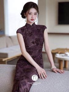 Chinese Style Elegant Cheongsam Dress Long