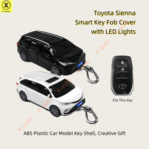 Vỏ chìa khóa thông minh thông minh TOYOTA có Xe mô hình chất liệu nhựa ABS Đèn Led-Vỏ chìa khóa Vỏ chìa khóa hình xe-phù hợp với Hilux Fortuner Innova ALPHARD previa voxy 2021-2022