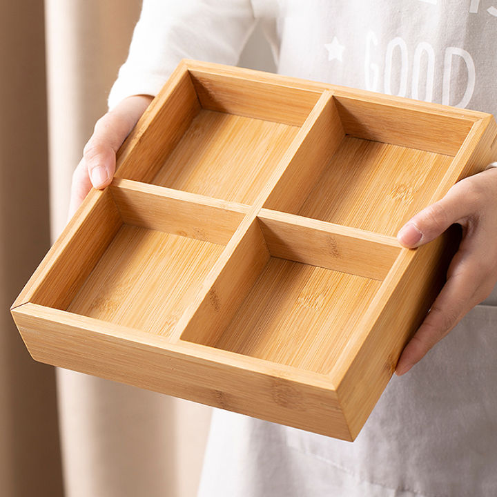 Full Set of Snack Fruit Plate, Fruit Plate, FourGrid Wooden NineGrid