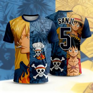 Bandai | Summer 2026 One Piece Lufei "Snake Winding 01" Football Theme 3D Print Breathable Quick Drying T-shirt Adult Parent Top