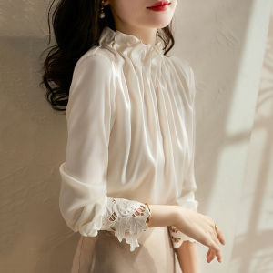 DAIXIANGFEIZI | Fashionable White Long Sleeve Chiffon Shirt for Women