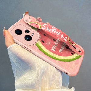 NAZHIMING | Summer Watermelon Style Xiaomi Redmi Note Phone Case Strap Stand All-Around Protective Soft Silicone