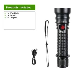 Đèn Lặn Chuyên Nghiệp IPX8 Mới Có Thể Sạc Lại 2 * LED Đèn Pin Lặn Màu Trắng Và Vàng 500m Chiếu Sáng Dưới Nước