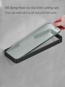 Giá Để Đồ Bằng Kính Treo Tường Phòng Tắm Không Cần Khoan Giá Để Đồ Vệ Sinh Cá Nhân Sang Trọng Thiết Kế Kiểu Scandinavia Giá Để Đồ Góc Phòng Tắm Bằng Nhôm Không Khoan