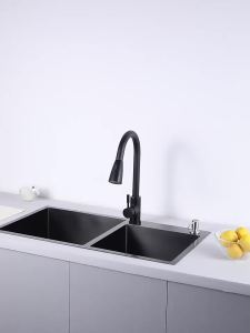 Handmade Thickened 304 Stainless Steel Double Sink Nano Technology Washbasin