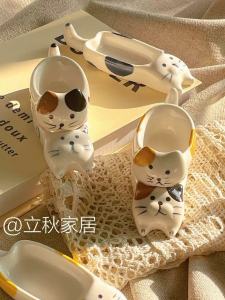 Đĩa Đựng Nước Mắm Bằng Gốm Sứ Hình Mèo Nhỏ Đĩa Đựng Gia Vị Bàn Đạp Thìa Đĩa Đựng Nước Mắm Bát Nấu Súp Mini Đồ Dùng Nhà Bếp Hoạt Hình Dễ Thương