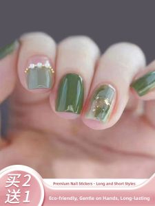 Handmade Nail Art Stickers Autumn Winter Short And Long Worn-On Nails Premium Feel Beauty Nail Tips Manicure Tools