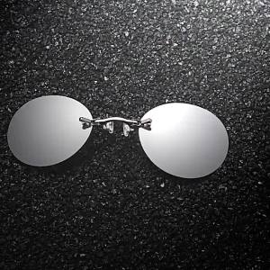 1-2PCS Clip On Nose Glasses Round Rimless Matrix Morpheus Sunglasses Mini Frameless Vintage Men Eyeglasses