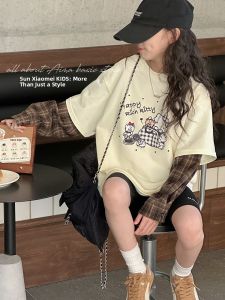 Aiza basic | Layered Look Long Sleeve T-Shirt Spring Autumn
