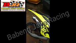 KNALPOT UDANG TRAIL NINJA 2 TAK MODEL YZ SELENCER OVAL ALMUNIUM PNP RANGKA STANDAR KTM KLX CRF FULL SISTEM ORIGINAL BY Babeng Jaya Racing