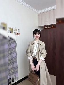 NIUVIES | Áo Khoác Trench Coat Mid-Length Thời Trang