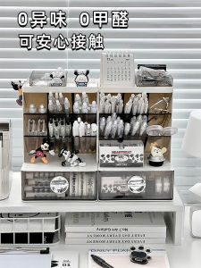 กล่องเก็บของสำหรับหน้าโต๊ะ ความจุขนาดใหญ่ ที่ใส่ปากกาเขียนแบบตั้งได้ กล่องเก็บของแบบมีฝาปิดพร้อมล้อ กล่องเก็บของแบบเรียบง่าย กล่องเก็บของแบบสร้างสรรค์