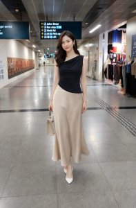 Stella Fashion Muslim New Womens Satin High Waist Slimming Mermaid Fishtail Hip-Wrapping Midi Skirt Bodycon Long Skirt