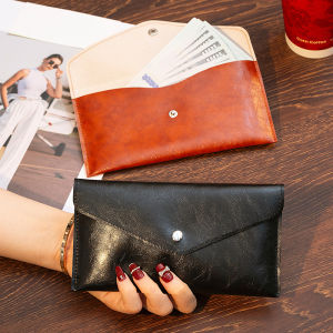 กระเป๋าสตางค์หนังนิ่มขนาดยาวความจุขนาดใหญ่สำหรับใส่เงินสดและเหรียญ กระเป๋าใส่เอกสารแบบพับได้สำหรับผู้ชายและผู้หญิง