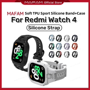 MAFAM【 Baru Ready✔️】✨Sport Silicone Band+Case for Xiaomi Redmi watch 4 Soft TPU Wristband Bracelet cover bumper for Redmi watch 4 Accessories