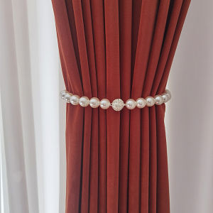 Modern Versatile Magnetic Button Pearl Curtain Tie Storage Accessory Ball Hanging Rope Home Fabric Window Curtain Tie