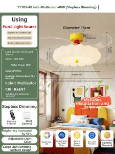 DGY | Hidden Ceiling Fan Light For Bedroom Children Room Cream Style Eye Protection