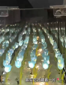 Rubiks Cube ดอกทิวลิปดอกไม้ทะเลกลางคืนแสงแฮนด์เมด DIY วัสดุกระจกช่อดอกไม้ของขวัญสําหรับเด็กผู้หญิงวันของขวัญคู่