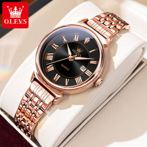 OLEVS Watch For Women Waterproof Sale Original Stainless Steel Strap Korean Style Elegant Quartz Luminous Calendar Ladies Watch