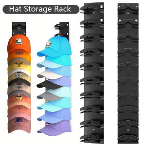 Hat Organizer For Baseball Caps Hat Rack For Wall With Strong Adhesive To 10 Hats Cap Organizer Storage Multilayer 2 Mounting
