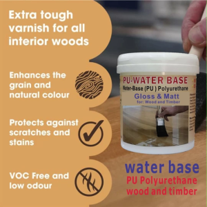 5L ( 5 LITER ) PU-WATER BASE PU WATER WOOD VARNISH ( POLYURETHANE ) EXTERIOR AND INTERIOR