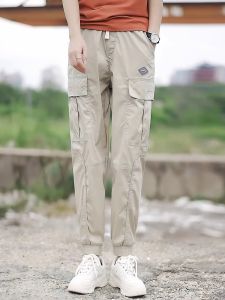 กางเกงทำงานทรงหลวมสไตล์ฮาราจูกุสำหรับผู้หญิง กางเกงขายาวทรงหลวมสบายๆ สำหรับกลางแจ้ง ทรงลำลอง ทรงฮาเร็ม ทรงหลวม ฤดูใบไม้ผลิและฤดูใบไม้ร่วง