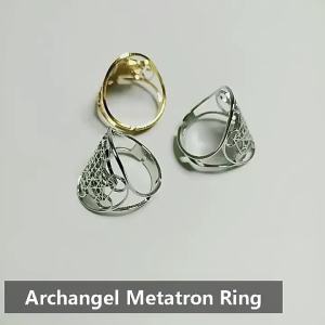 Sacred Geometry Seal Of Archangel Metatron Ring Adjustable Stainless Steel Rings For Women Men