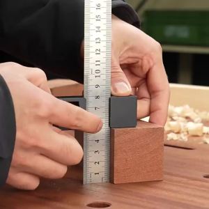 Máy Đo Góc Kim Loại Nặng Chuyên Dụng Cho Chế Tác Gỗ Thước Đo Vạch Kẻ 45/90 Độ Với Chặn Định Vị Cho Các Dự Án Mộc