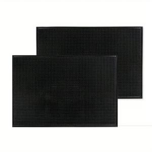 Bar Mat 17.7 X 11.8 in Thick Durable and Stylish Black Bar Spill Mat Non Slip Non-Toxic Service Mat for Coffee Bars