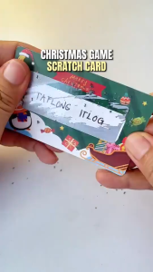 80Sheets Christmas Scratch Card DIY Reward Sticker Kids Surprise Gift for Xmas Lucky Draw Monito Monita Exchange