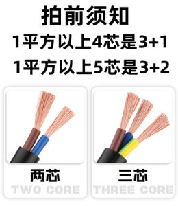 Pure Copper RVV Power Cable 2 Core 3 Core 6 Square Extended Line Electric Wire Suitable for Digital And Electronic Products