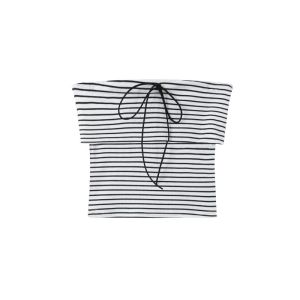 WESTAYONE | Boho Style Crop Top Stripe Flared Pants Design Sweatshirt