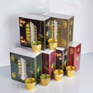 Gelas Cuci 1 Lusin Motif Kabah Warna Emas Isi 12 Pcs Gelas Mini Air Zam Zam