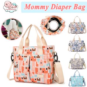Portable Mommy Bag Large Capacity Baby Diaper Bags Printed Bags Multi Functional Handbag Outdoor Travel Organizer Bags
