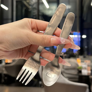 [for the Bosss Own Use] 304 Stainless Steel Cartoon Children Spoon Fork Spoon Eating Tableware Baby Food Supplement Infant
