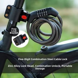 Theft-Prevention Anti-Cutting Bicycle Combination Lock for Mountain and Road Bikes