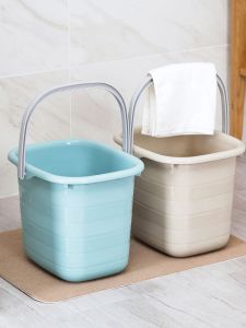 Thickened Plastic Handheld Rectangular Water Bucket Large Household Mop Foot Bath Bucket Small Square Laundry Bucket