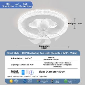 360-degree Rotating Smart Ceiling Fan Light