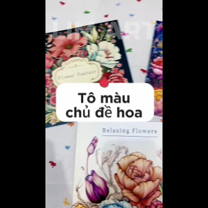 Sổ Tô Màu Chủ Đề Hoa Flower Coloring Book 24 Tờ Khổ 20x20cm LIM ART