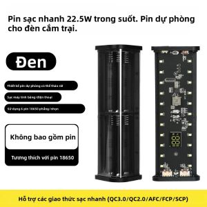 Aideepen | DIY 6*18650 Pin Power Bank Case Với Cổng USB Type-C Sạc Nhanh 225W Hộp Lưu Trữ Trong Suốt Cho Điện Thoại Và Máy Tính Bảng