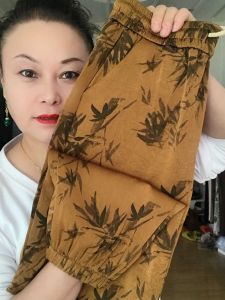 Summer 2025 High Waist Trousers Womens Loose Elastic Ice Silk Retro Style Casual Pants Korean Style with Pockets Nine Points